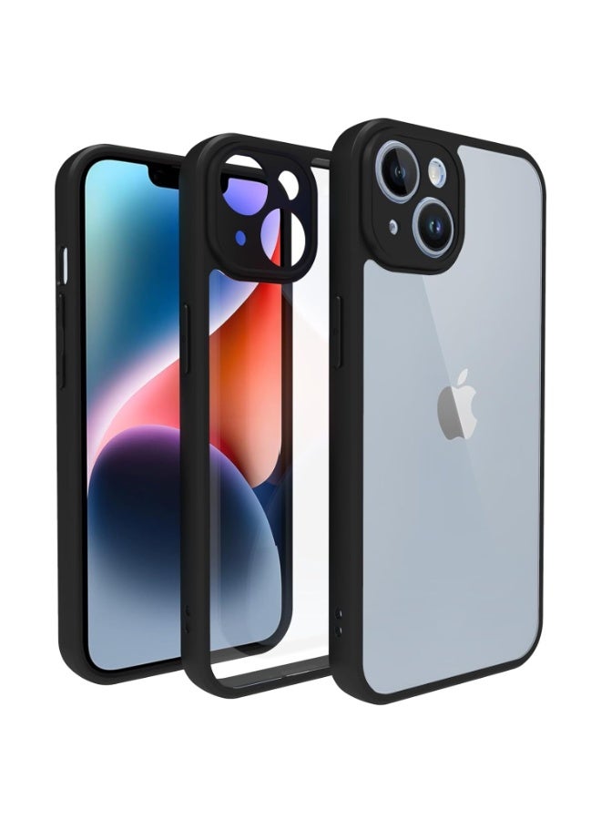 Case Cover Shockproof Hard PC Back Soft TPU Frame Anti-yellowing Slim Protective Cover Compatible with Iphone 13 (Clear) - Image 1